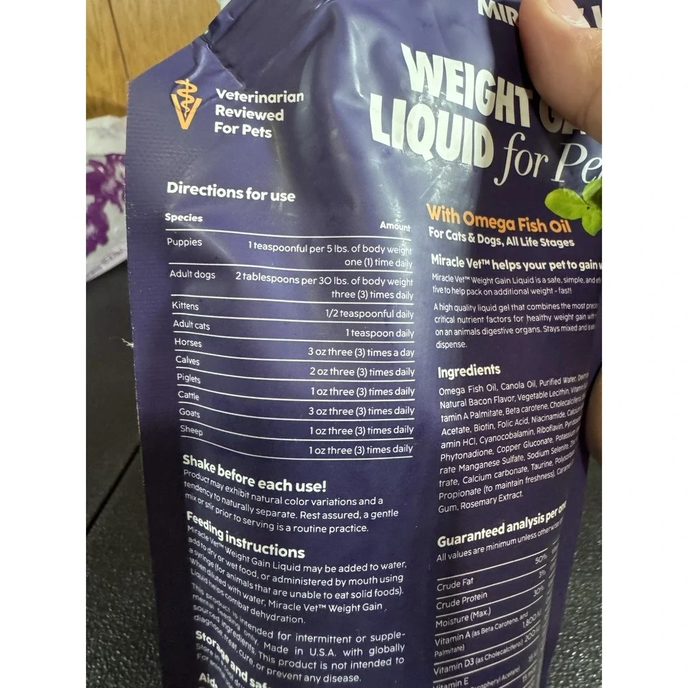 Miracle Vet High Calorie Weight Gainer‎ for Dogs & Cats - 2400 Calories